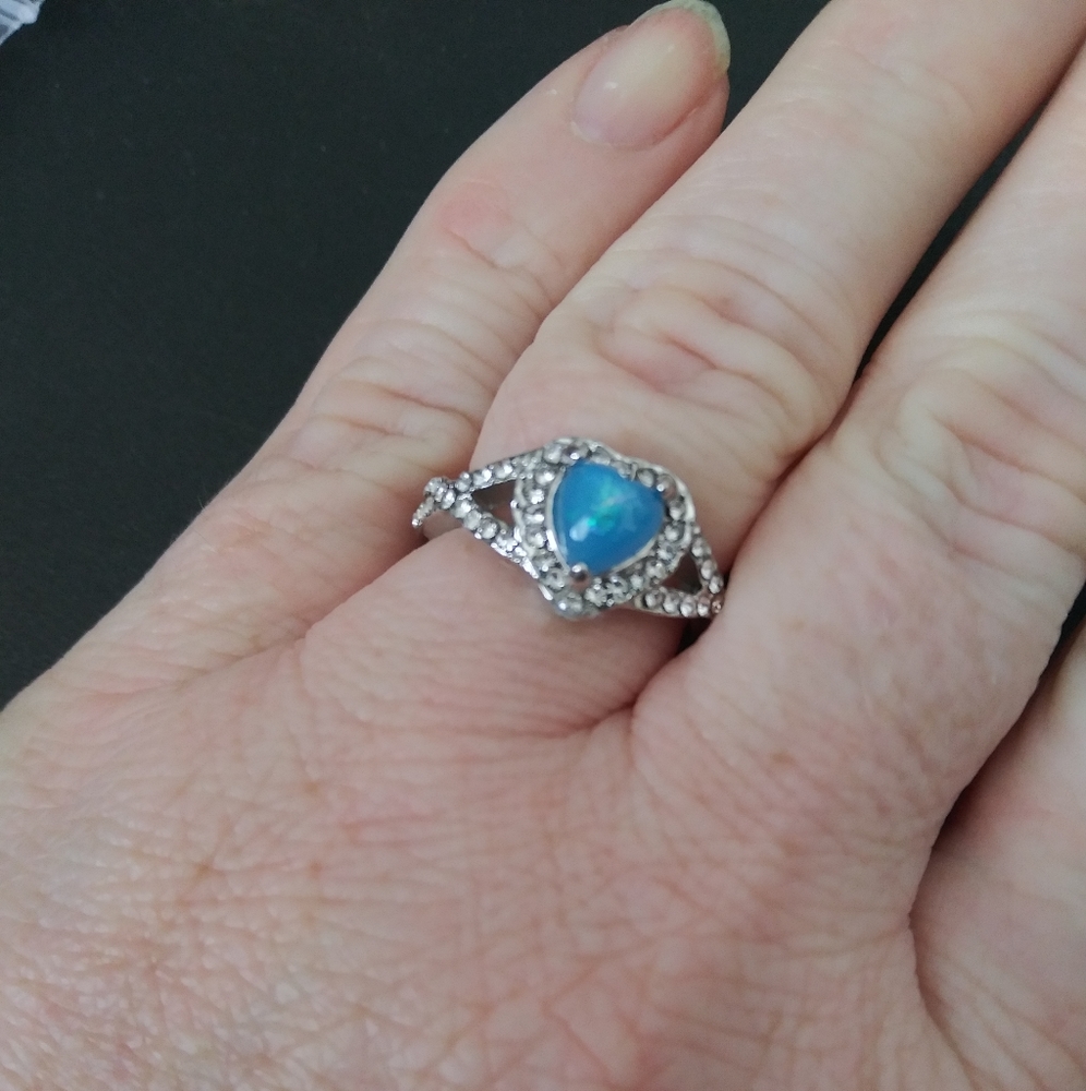 Blue Fire Opal Ring - image 1